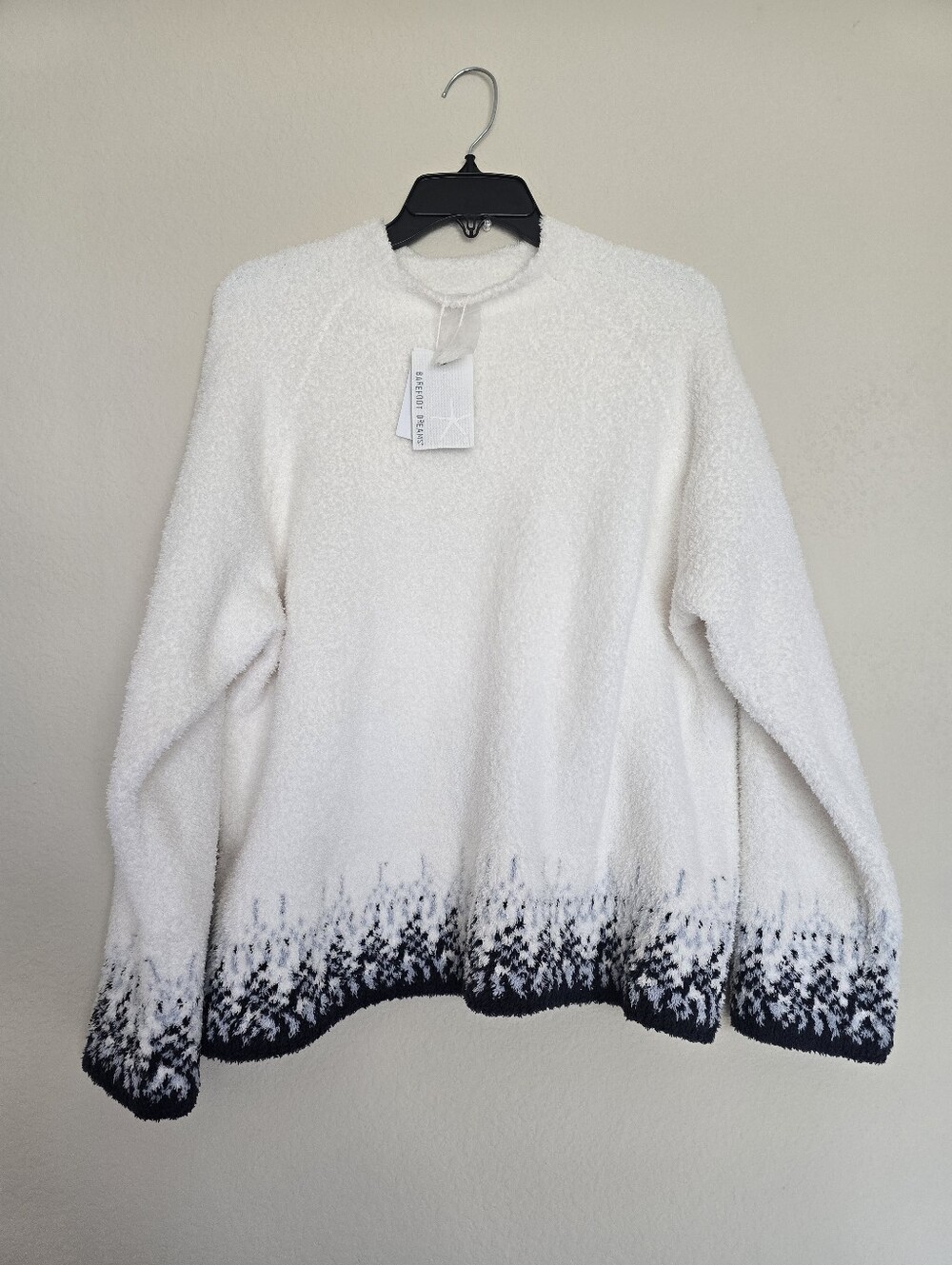 Barefoot Dreams CozyChic Raglan Confetti Pullover Size XL Pearl